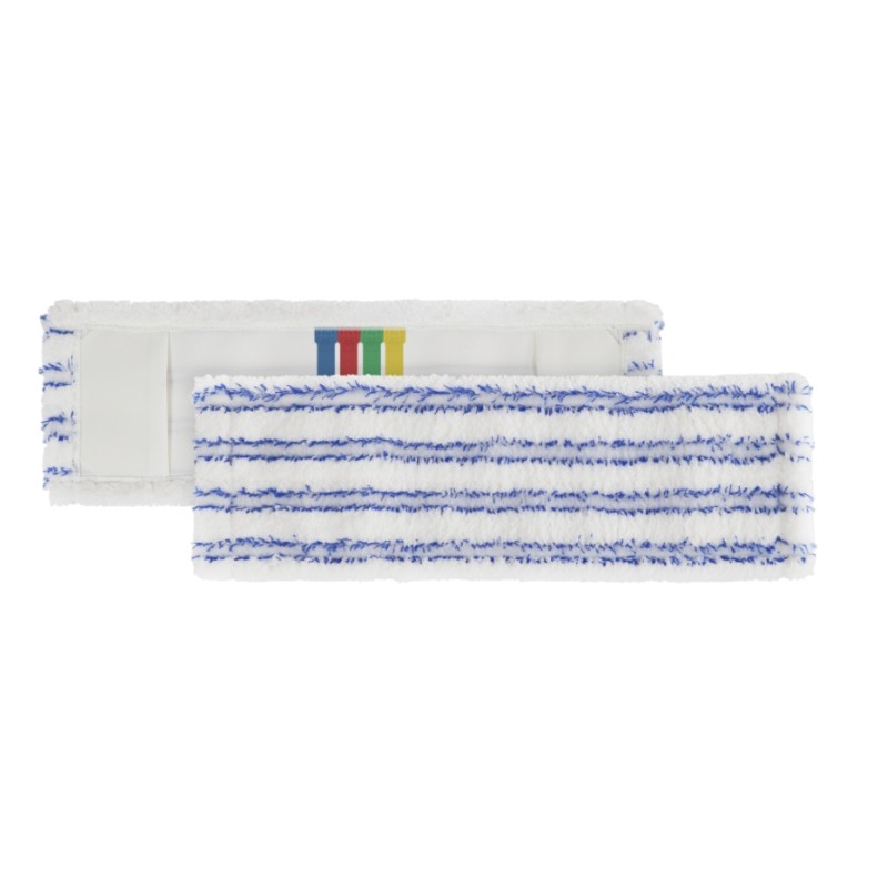 Mop Frange - Soft Band-pocketsysteem - Microvezel - 50 cm - Wit/Blauw